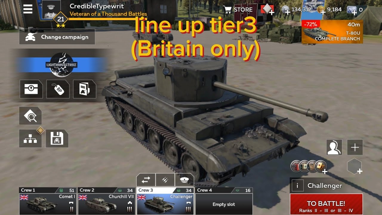 Challenger || war thunder mobile || gameplay 