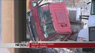 Fuel truck rollover causes major delays on I-95