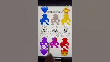 💙🐥💜 ⍰  Emoji Color Mixing Palette The Smiling Critters | Poppy PlayTime #satisfying #colors