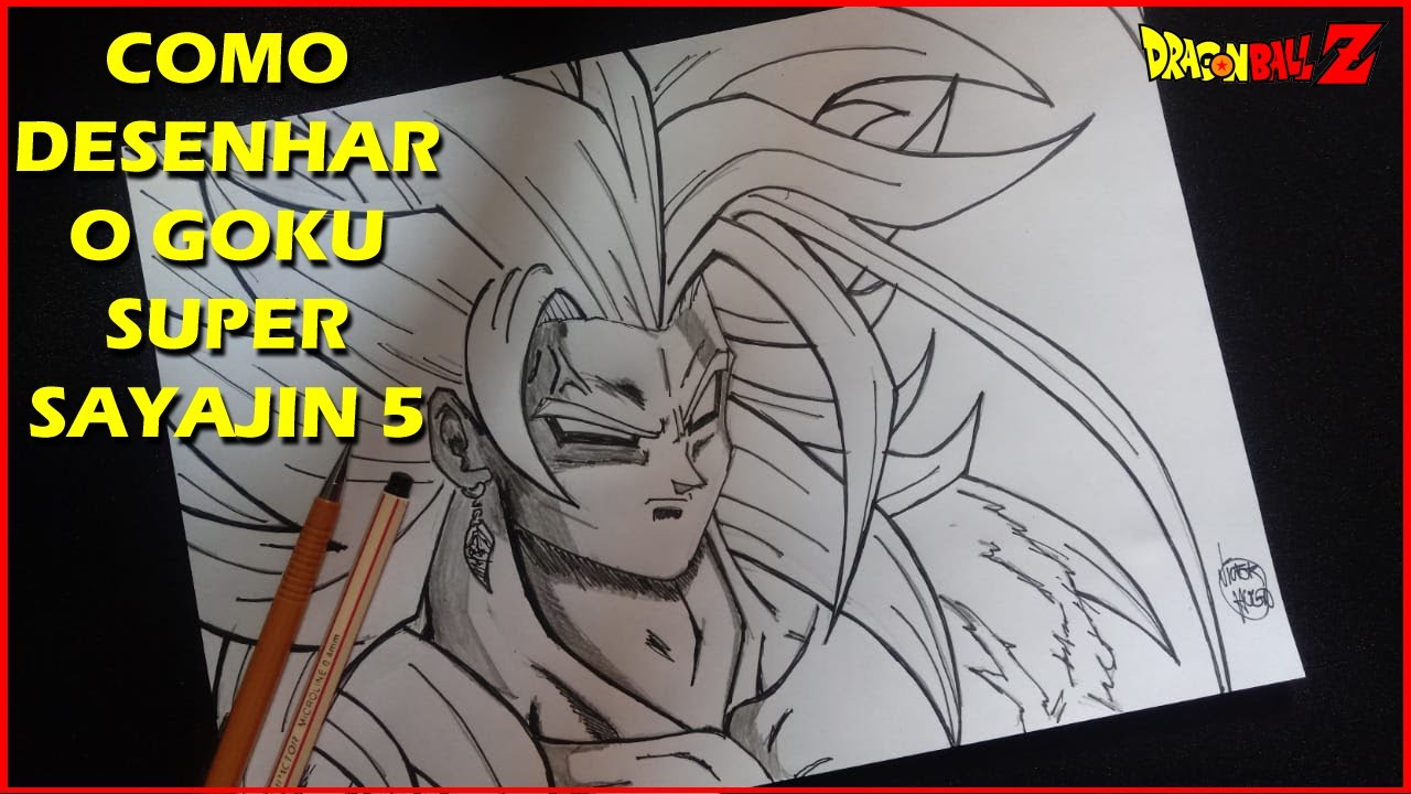 COMO DESENHAR O GOKU SUPER SAYAJIN 5 SUPREMO - DESENHANDO DRAGON BALL 