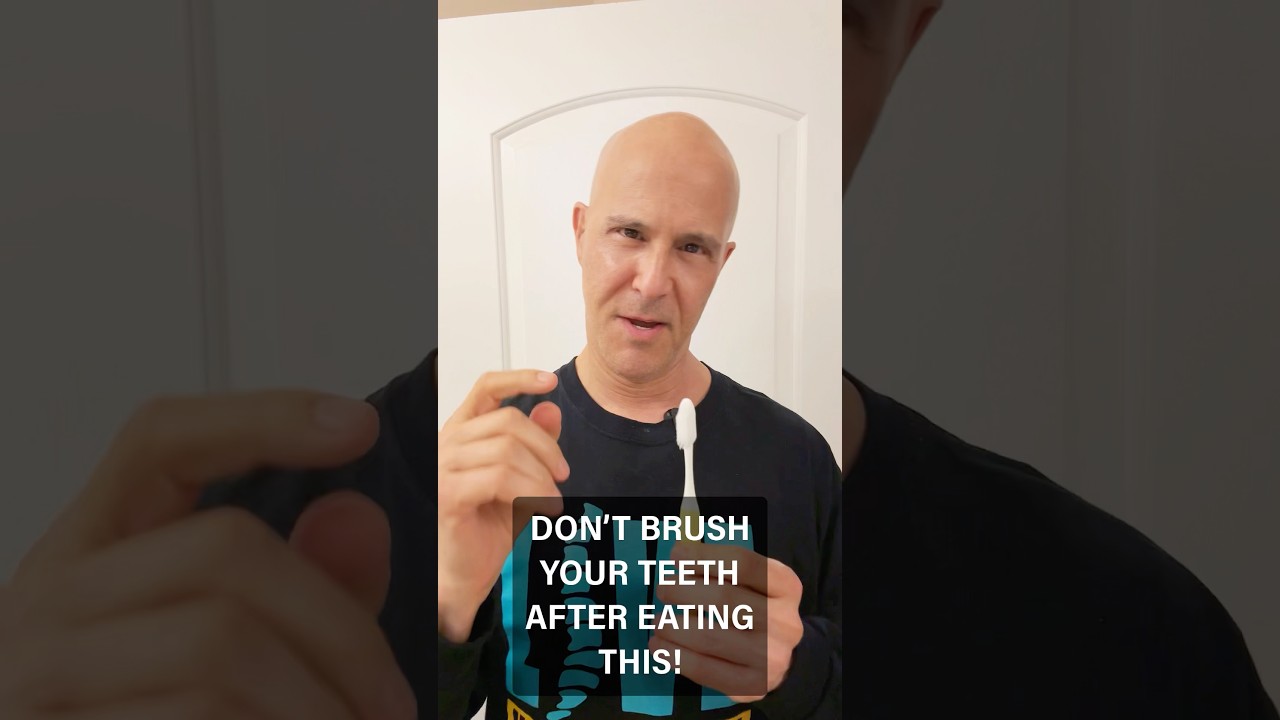 DONāT BRUSH YOUR TEETH AFTER EATING THIS! #drmandell #toothbrush #teeth #health