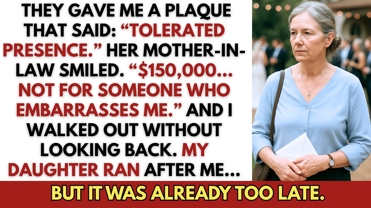 They Humiliated Me With a Plaque at the Wedding. I Responded With a Check… Canceled.