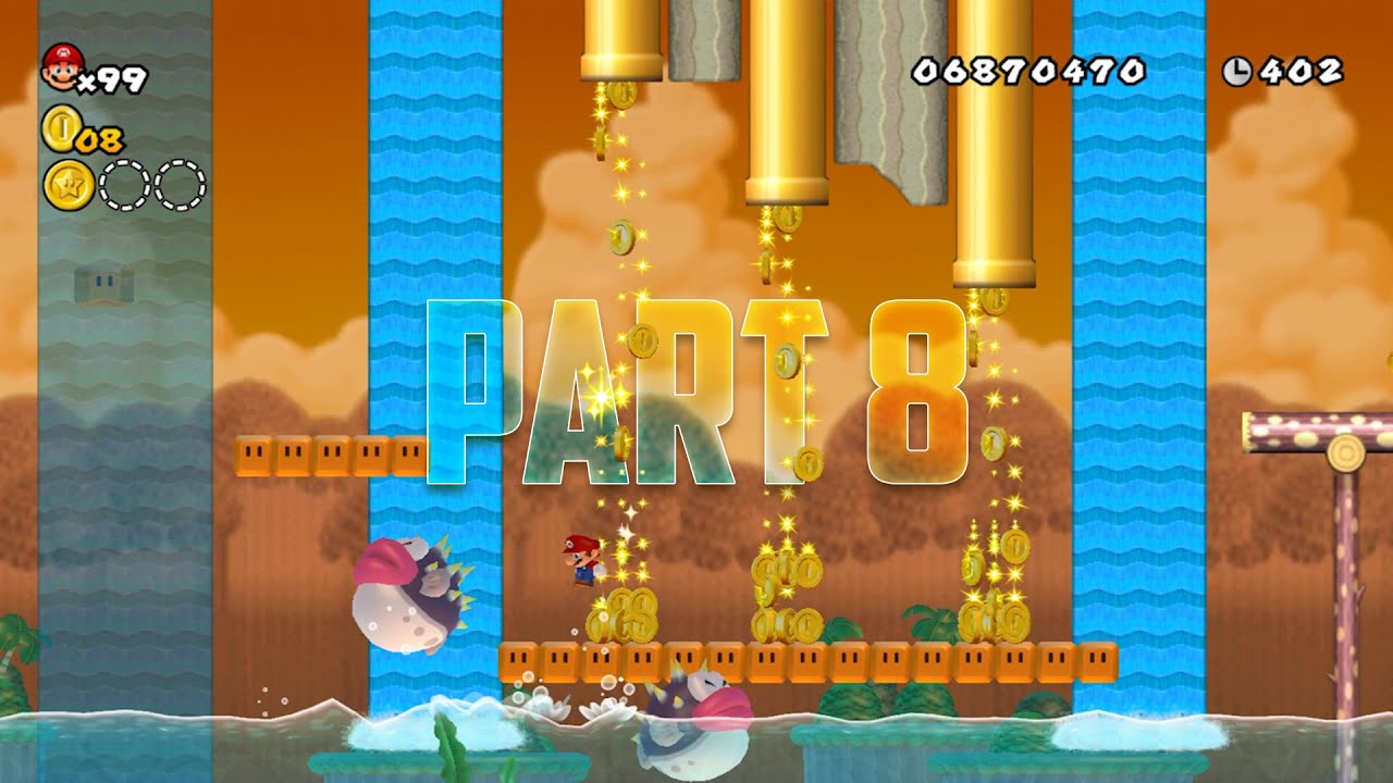 Newer Super Mario Bros. Wii | Part 8 | Gameplay to Chill/Study to | No Commentary