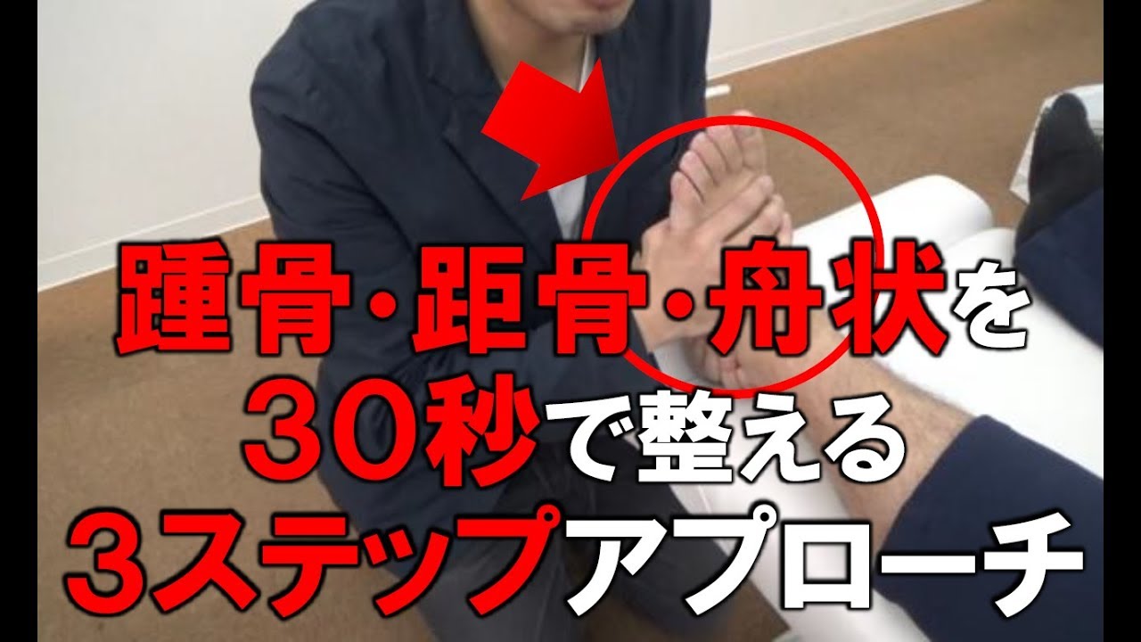 【ビデオ】踵骨・距骨・舟状骨を３０秒で整える３ステップアプローチ