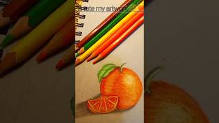 Realistic drawing with colour pencil #shortvideo#realsticdrawing #orange