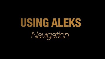 Navigation Through ALEKS