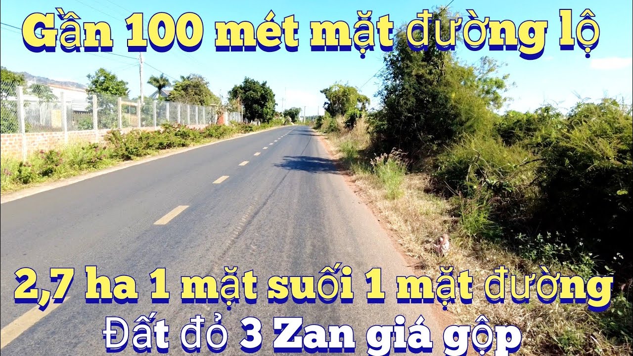 Đã bán 2,7 ha có gần 100 mét mặt tỉnh lộ có ao lớn đất đỏ lắm