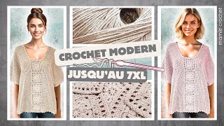 😍 TUNIQUE OVERSIZE CROCHET KAÏ JUSQU'AU 7 XL ET + LEGERE ET ECONOMIQUE💖 TUTO FACILE @𝐌𝐚𝐦𝐢𝐞𝐂𝐫𝐨𝐜𝐡𝐞𝐭