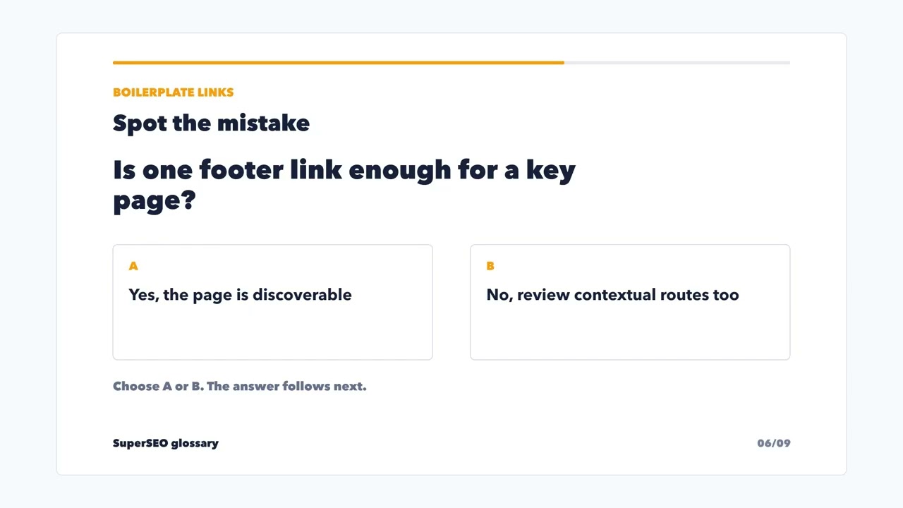 Boilerplate links: structure without losing context