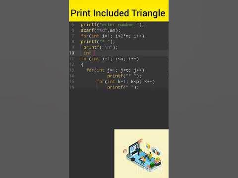 Write a Program to Print Pattern (Included Triangle) in C - YouTube