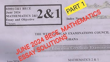Bece 2024 Maths paper 2 questions and answers
