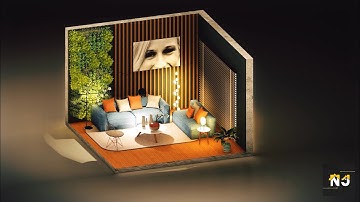 Isometric View Drawing Room Animation