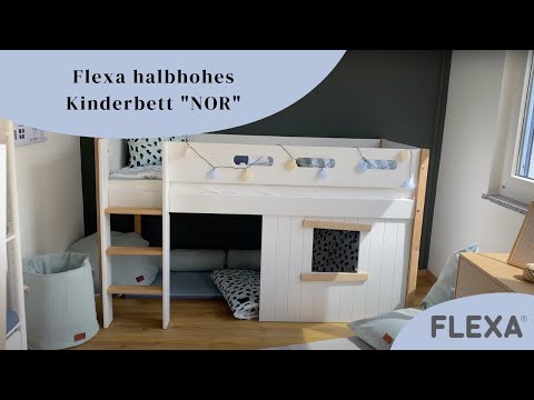 Flexa halbhohes Kinderbett - Spielbett Flexa NOR 90 x 200 cm