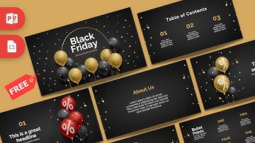 Black Friday Balloon PowerPoint Template & Google Slides Theme by GreatPPT.com