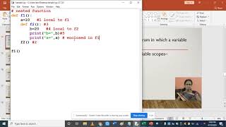 Eenclosed  scope & nested functions: Class XII CS PYTHON