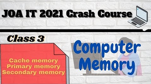 Computer Memory || JOA IT 2021 Crash Course || Class 3