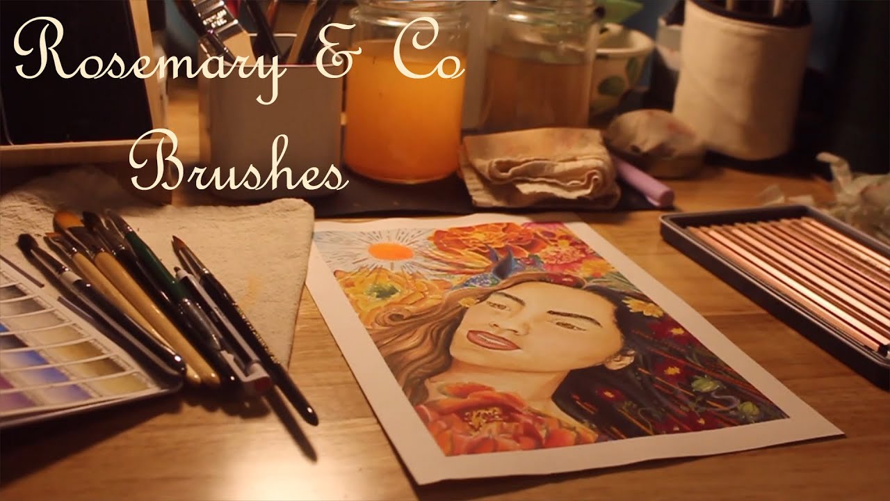 Rosemary & Co Watercolor Brush Review+Derwent Metallic Pencils lápiz