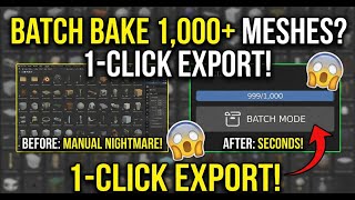 Bake 100 Meshes in one click?, HashBake Batch Processor Demo