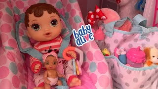 Packing Baby Alive Diaper bag and Suitcase for Sleepover