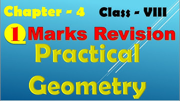 Class 8th  Chapter 4 Practical Geometry | MCQ TRUE FALSE AND FILL IN THE BLANK One Marks Question