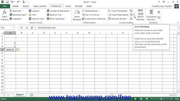 Excel 2013 Tutorial Tracing Errors Microsoft Training Lesson 17.3