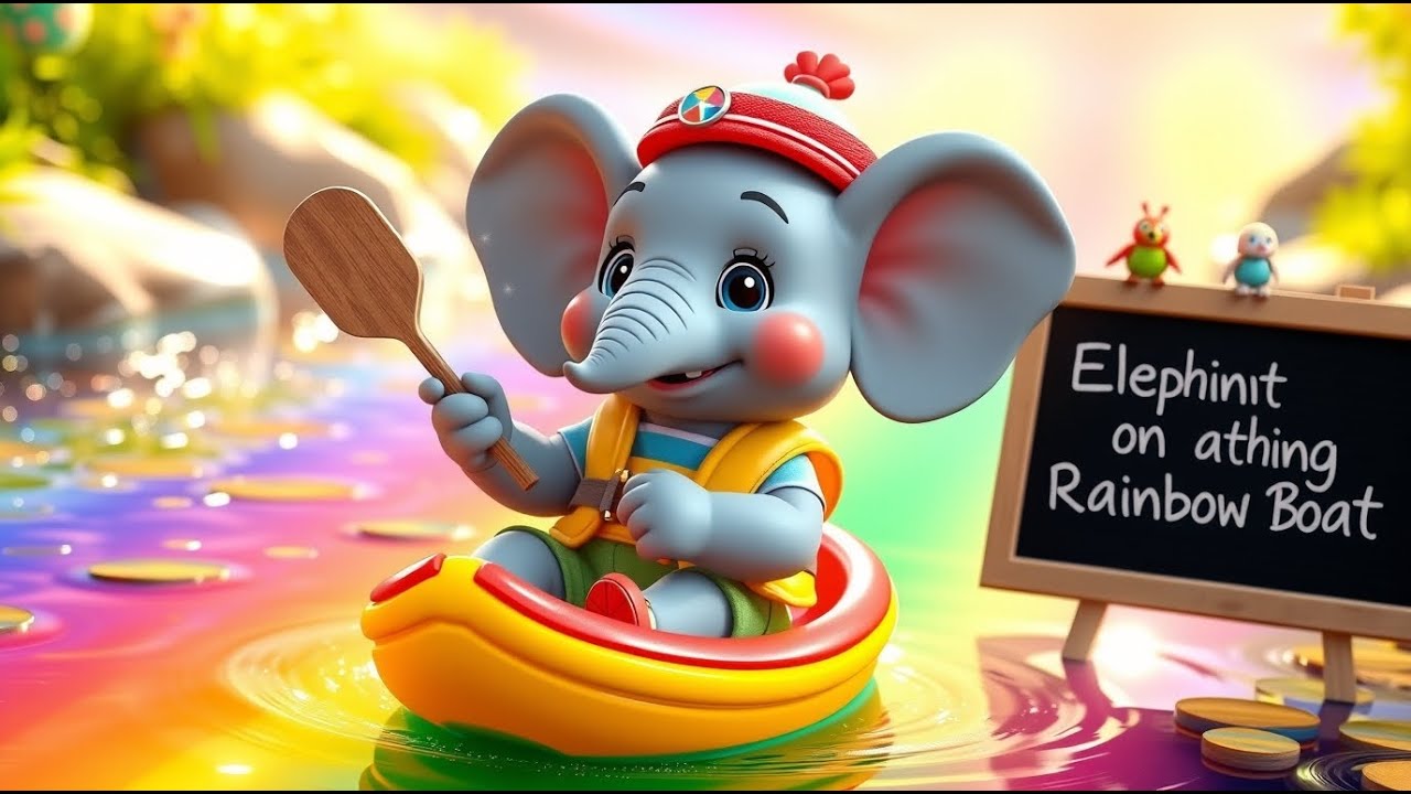 Elephant Travels on a Floating Rainbow Boat |Magical Adventure Nursery Rhyme for Kids | Fantasy Song