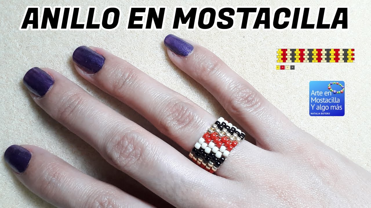 ANILLO EN MOSTACILLAS  PASO A PASO/ TÉCNICA PEYOTE PAR / CHAQUIRAS/ANILLO SIN TELAR