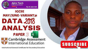 IGCSE ICT (0417/0983) Paper 3 Data Analysis (Spreadsheet) May June 2018 Variant 31