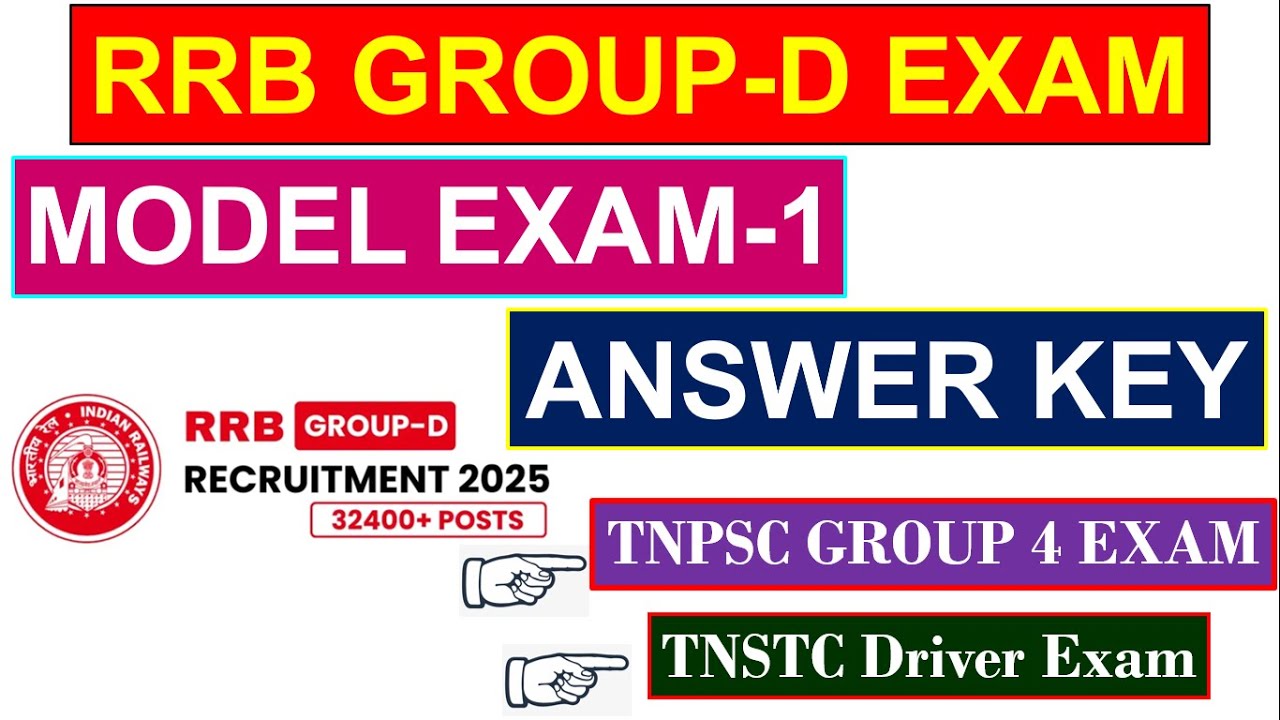 RRB GROUP-D MODEL TEST 1 ANSWER KEY 2025 | TNSTC Driver Exam Questions | Logical Reasoning | TNPSC