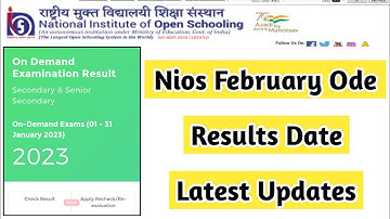 Nios February Ode Result Latest News | Task Is Helping (NIOS) #nios #notification#exam #result