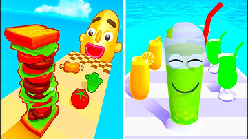 Juice Run Vs Sandwich Runner 🍋🍉🍊🍓 Walkthrough All New Max Update Mobile Tiktok Gameplay GH9136