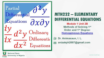 Module 1 Unit 2B: Homogeneous Equation y = vx