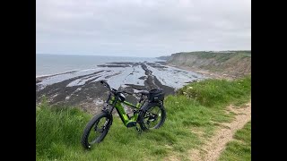 Cyrusher Ranger eBike. Coastal path between Cayton Bay and Filey. 4X speed.