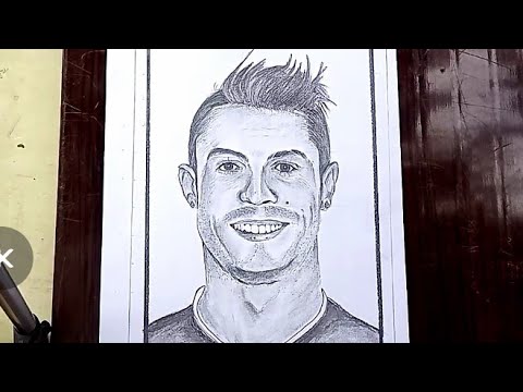 How to draw a Cristiano Ronaldo pencil sketch drawing professional 