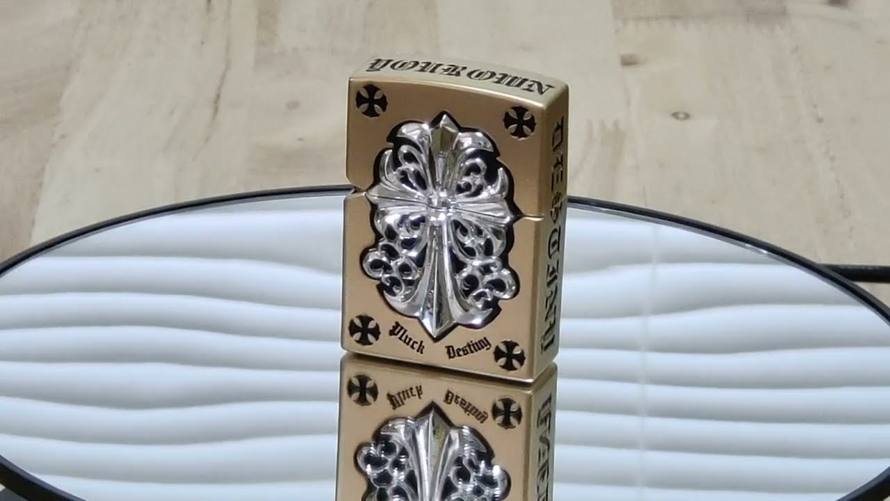 ZIPPO ライター メタルジャケット 金銀 ジッポ 超重厚 艶消しゴールド 