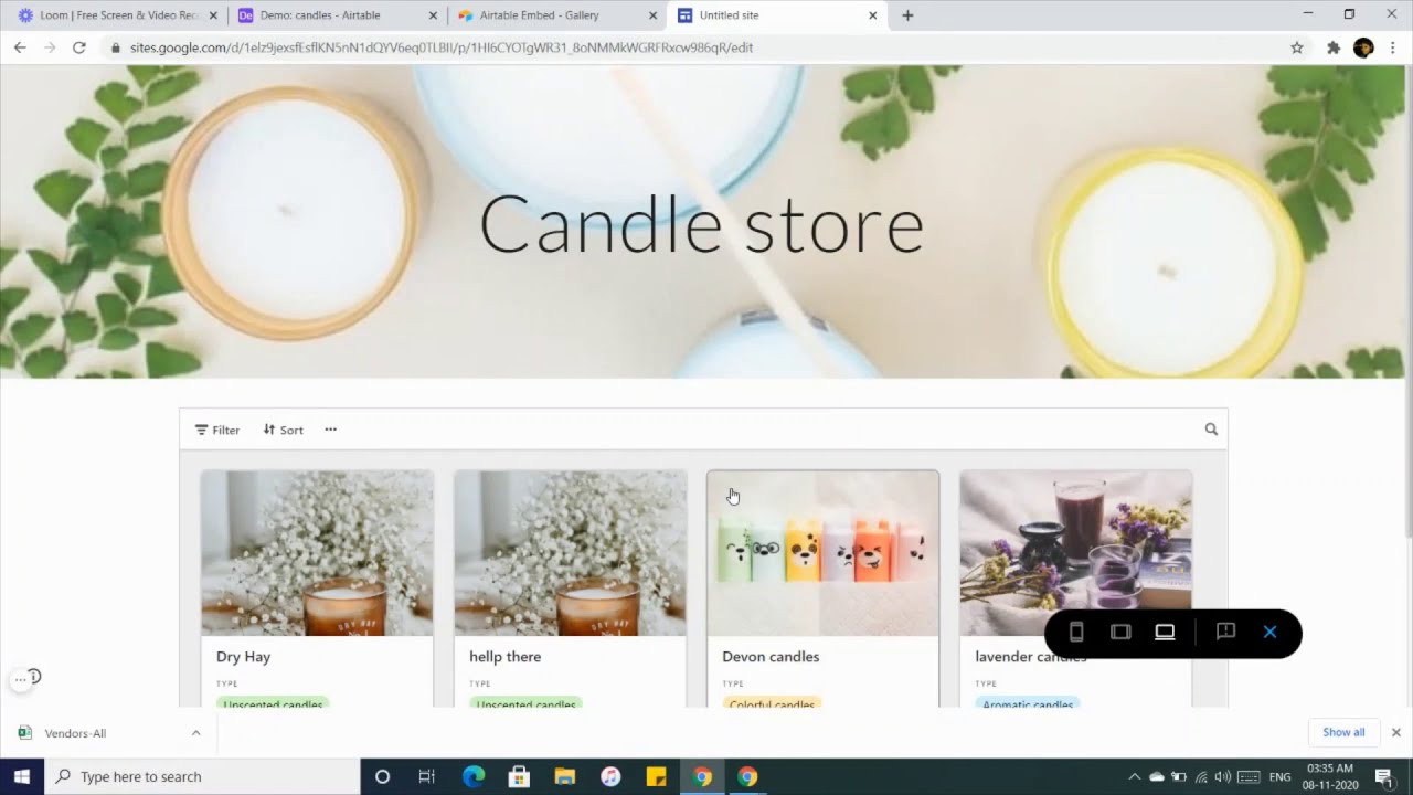 How to build a website using Airtable and embed using google sites