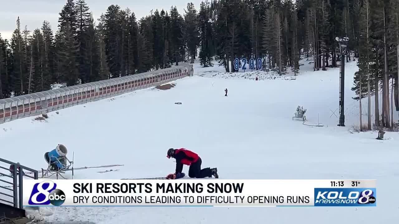 Ski resorts working hard to make snow with dry start to the year
