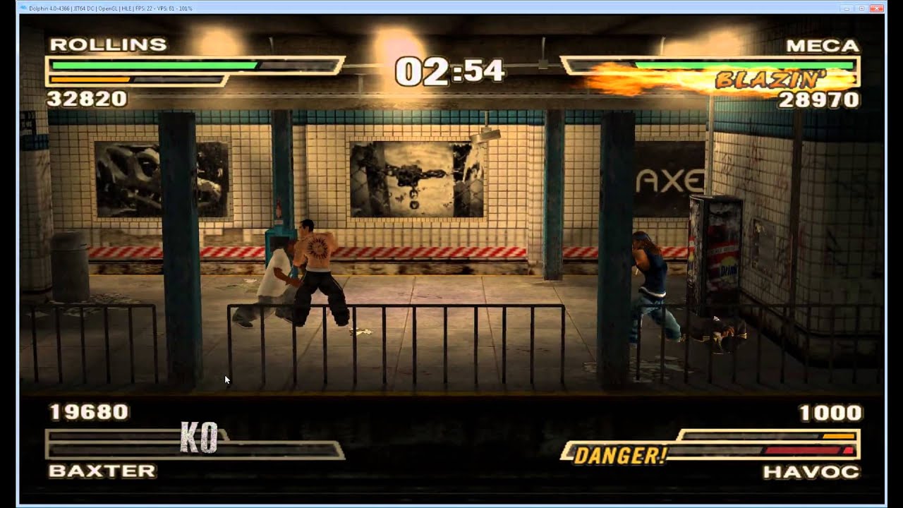 Def Jam Fight for NY on dolphin emulotar - Subway Station Battle - (Controlling all the players)