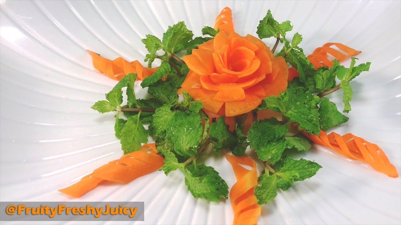 How To Design Carrot Flower Carrot Into Rose Carving Garnish YouTube