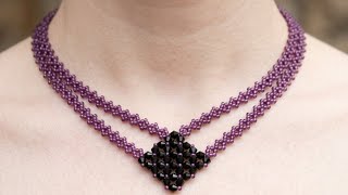 Beaded V-Necklace Tutorial: Seed Beads & Crystal Pendant Jewelry Making
