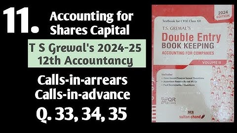 11. Accounting for Share Capital | T S Grewal