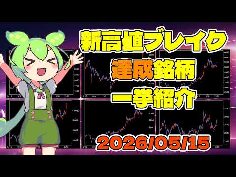 5月15日 新高値ブレイク達成!! 東証・個別株の上昇銘柄チャートを一挙紹介