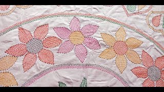 HAND EMBROIDERY:Latest Nakshi kantha stitch tutorial#6 নকশী কাঁথা ডিজাইন, আধুনিক কাঁথা টিউটোরিয়াল