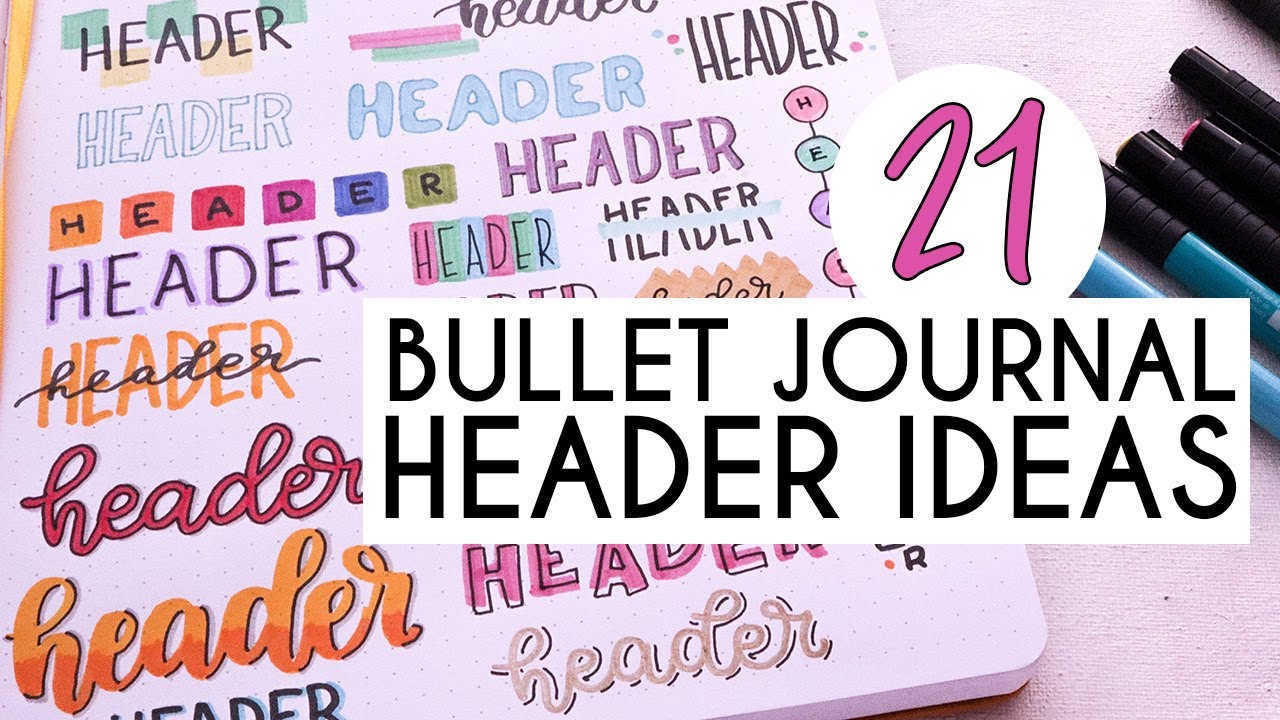 21 Simple Bullet Journal Header Ideas - YouTube