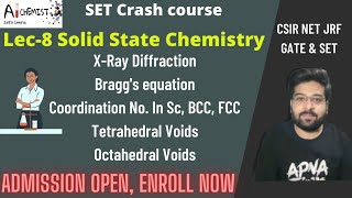 Solid state chemistry| Bragg's equation| tetrahedra & octahedral voids| Coordination number| Part-3