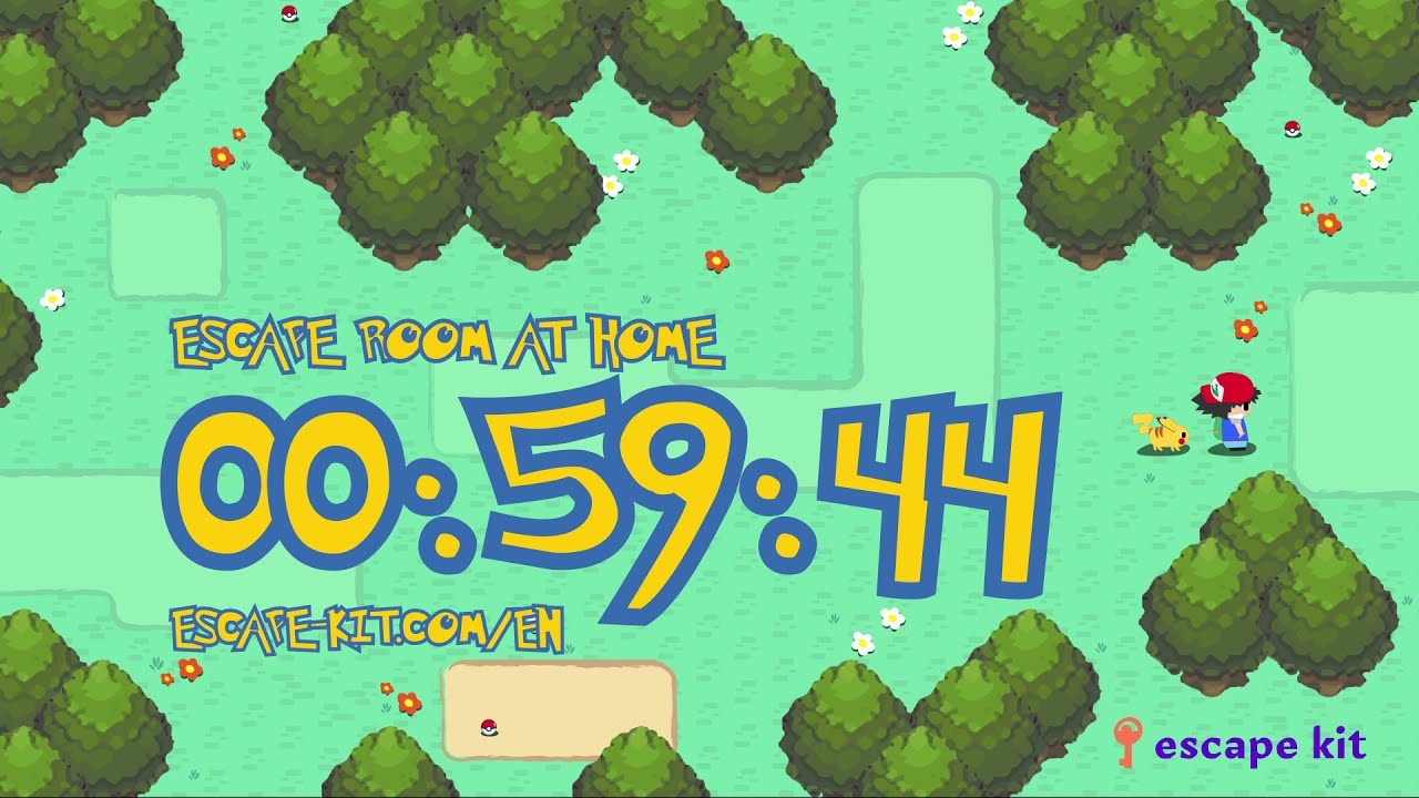 POKEMON Countdown 1 hour (60 minutes) - Escape Room at home - Treasure hunt - Escape Kit