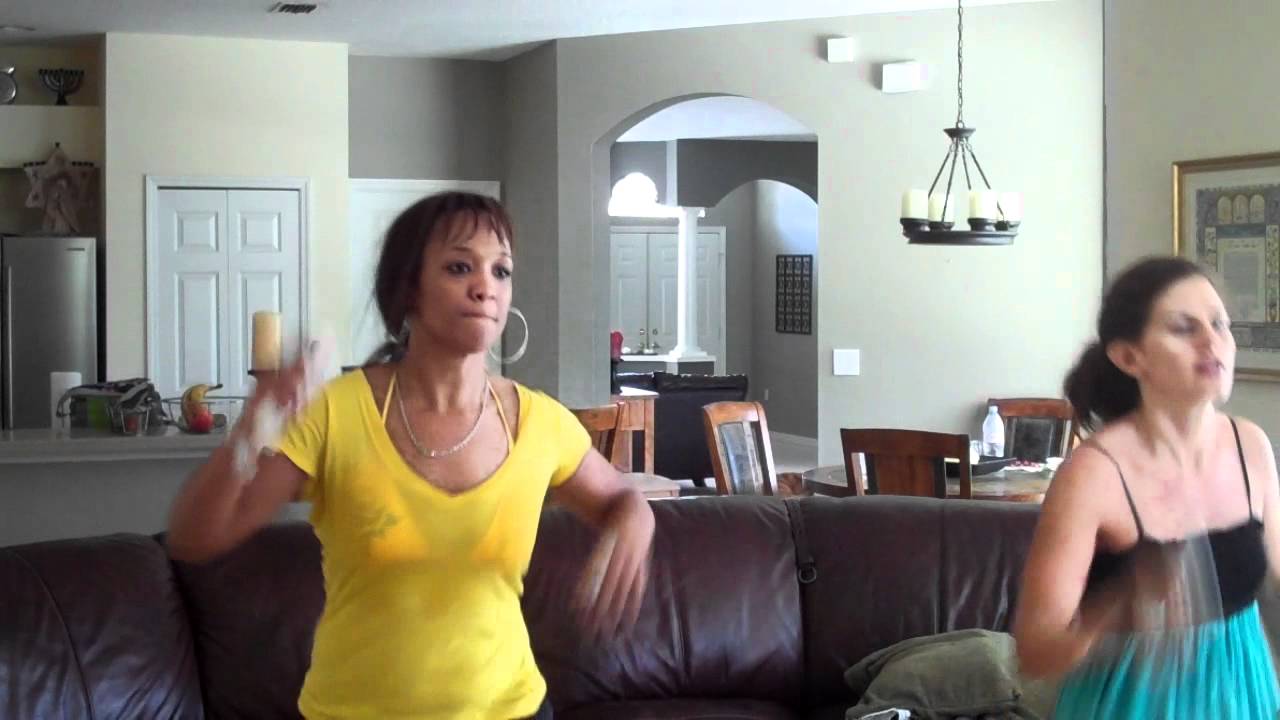 Takara and I doing Dance Central 2 --jump in the line kids anka