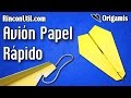 Avion de papel que vuela rapido