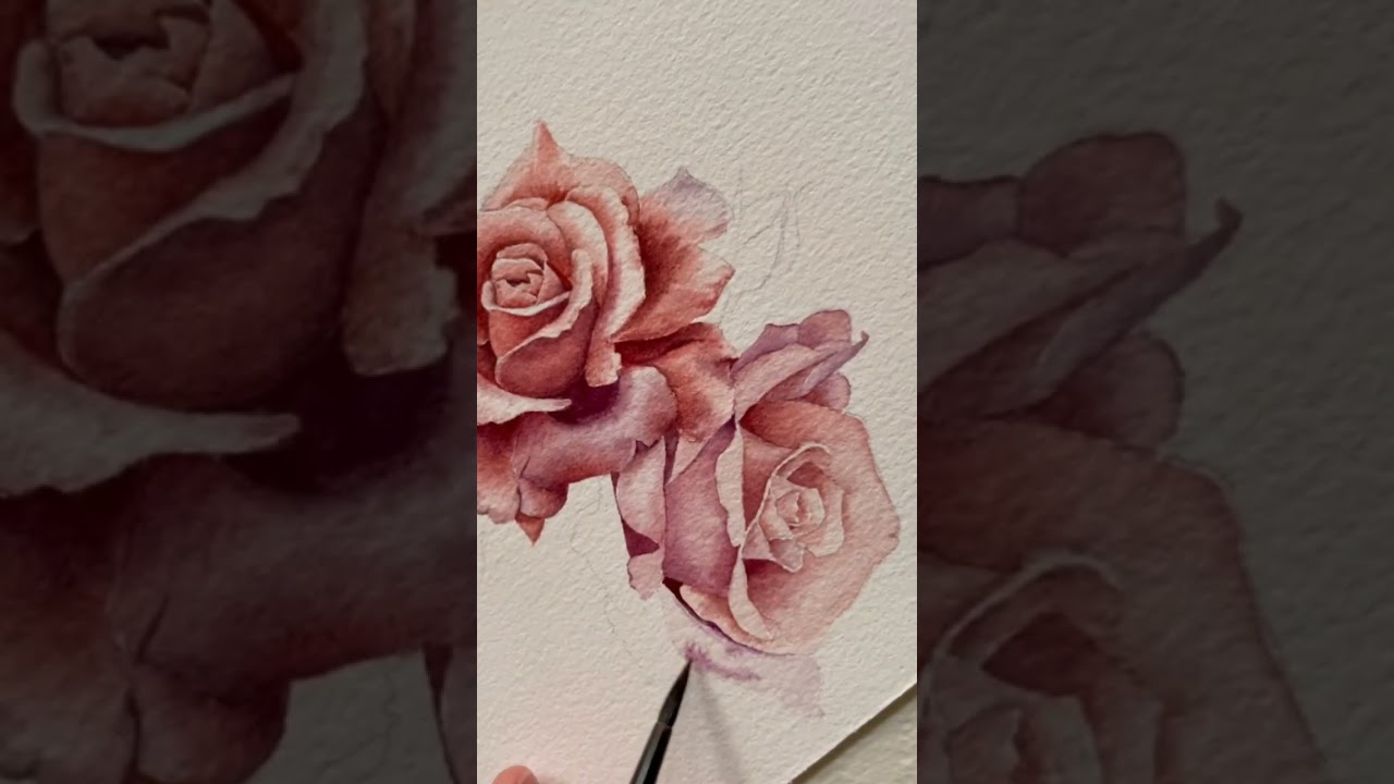 Watercolor Roses painting | 
