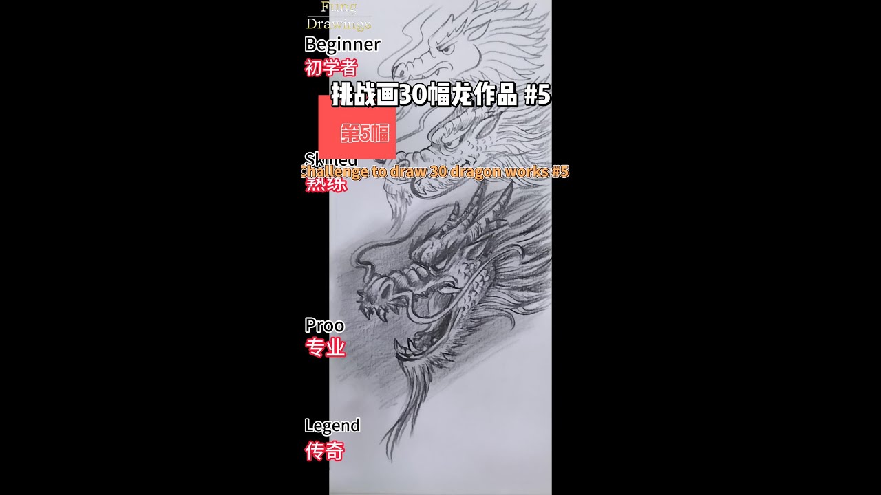 4 levels of dragon drawing evolve from beginner to legendary painter 画龙 ...